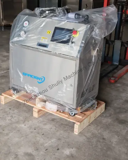 dry ice machine wrapped with film