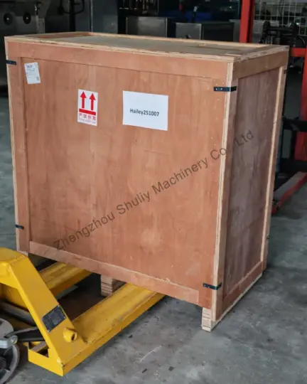 pellet dry ice machine in wooden crate